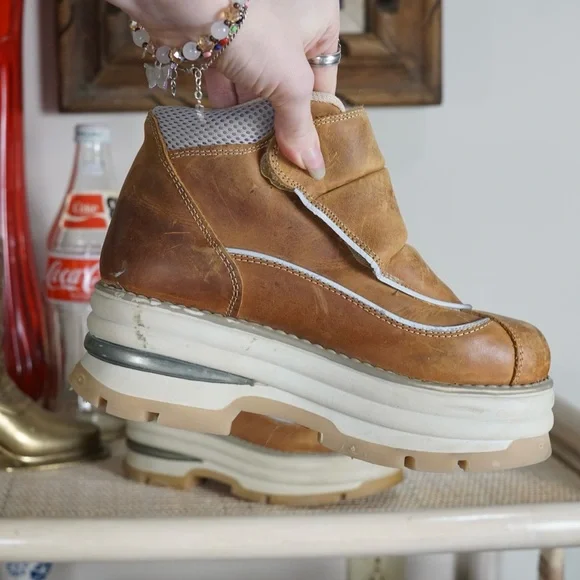 Y2k carthesian Leather chunky lug platform boots - Picture 3 of 6